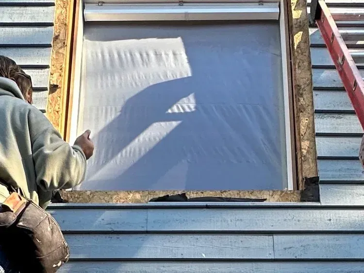 Removing an old window to install replacement windows installed