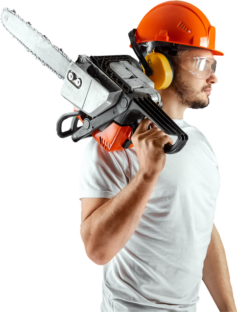 Man with chainsaw