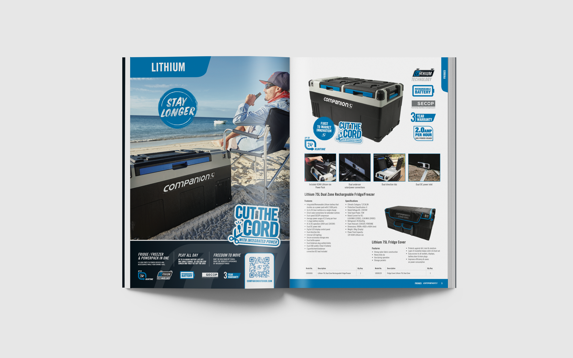 A magazine is open to a page with a picture of a man holding a fishing rod.