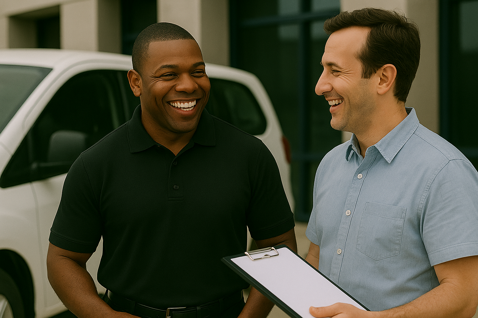 security supervisor meeting with client