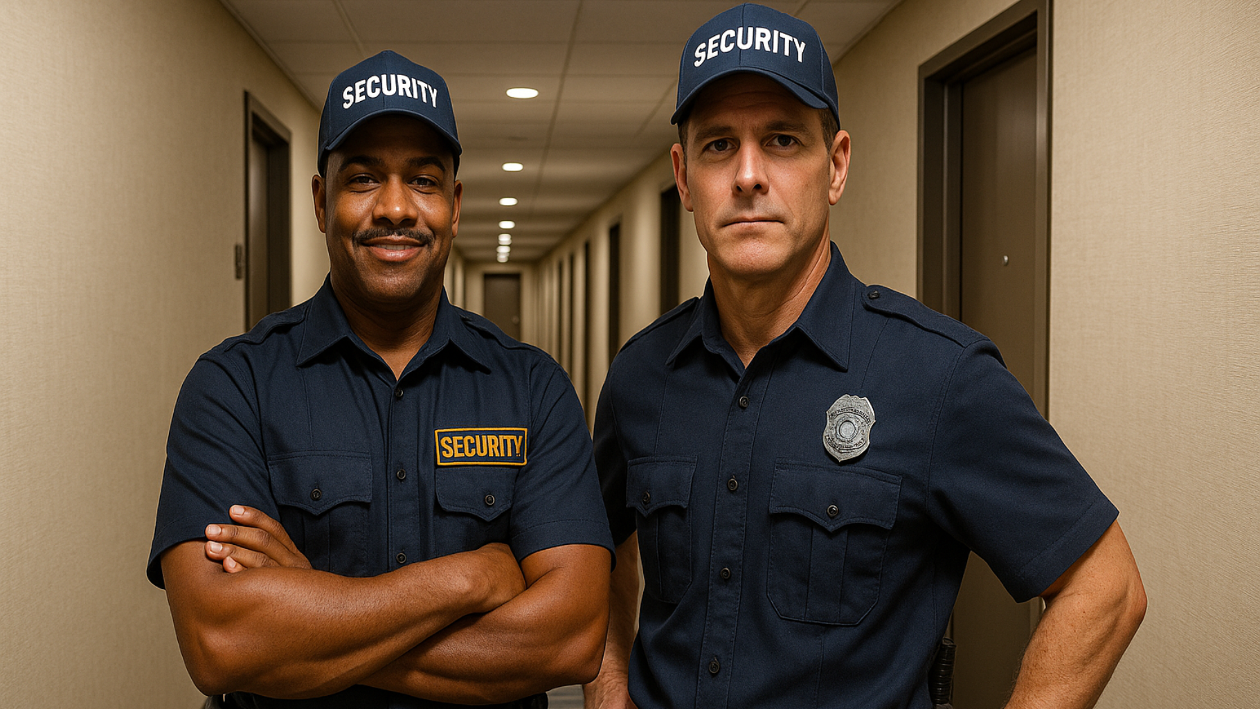 2 uinarmed hotel security guards