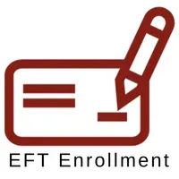 EFT Enrollment logo with a maroon form and pencil icon on a white background