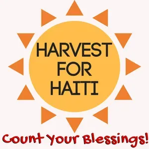 Harvest for Haiti logo with orange sun and the words “Count Your Blessings!”
