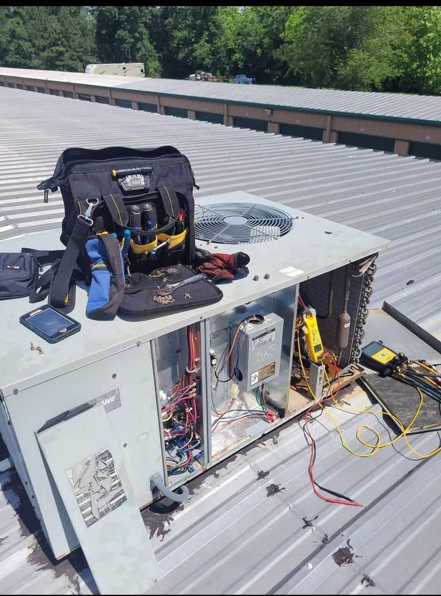 Commercial HVAC service and duct inspection.