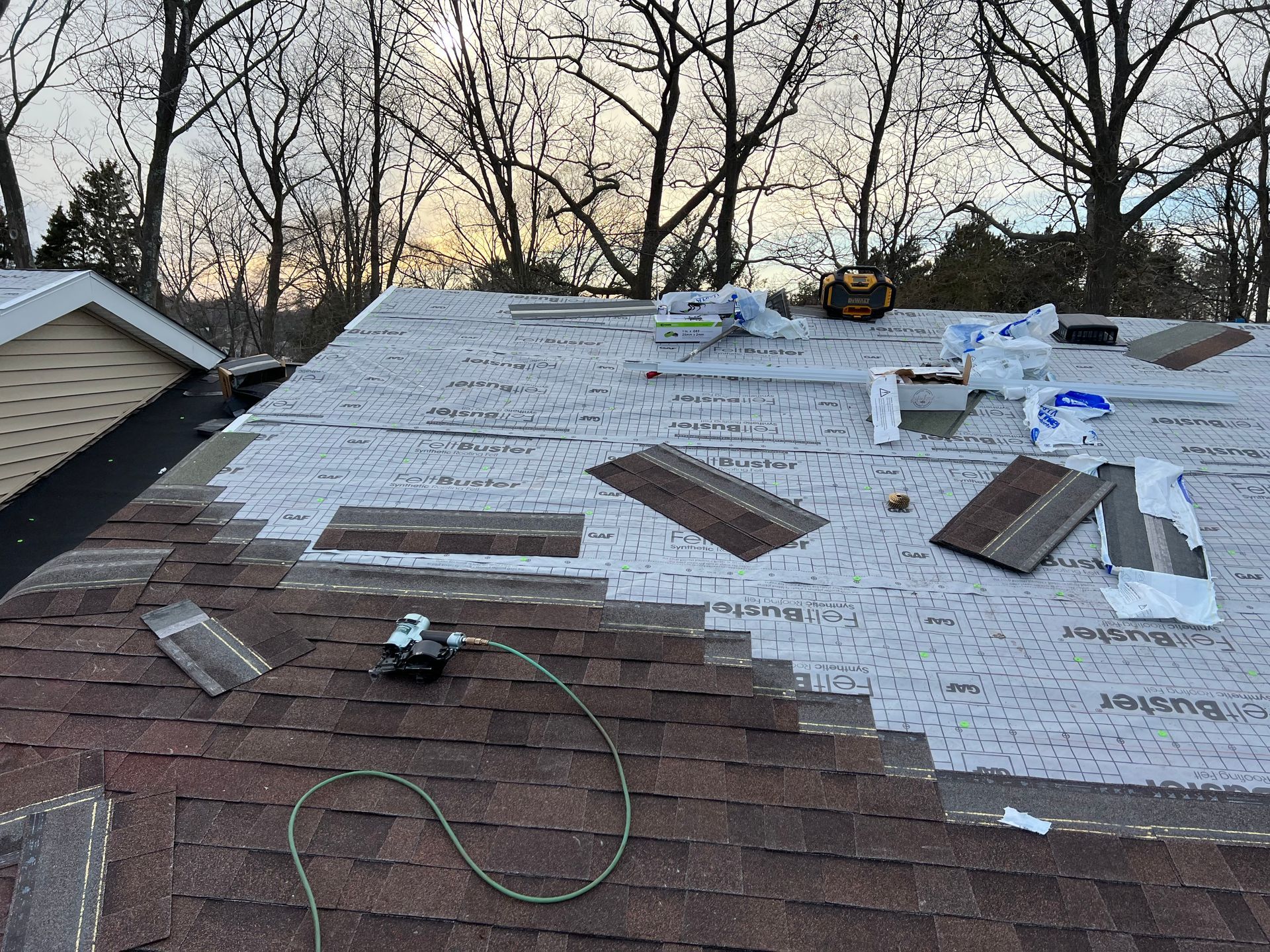 Roof with underlayment for an asphalt shingle replacement project in Gaylord, MI