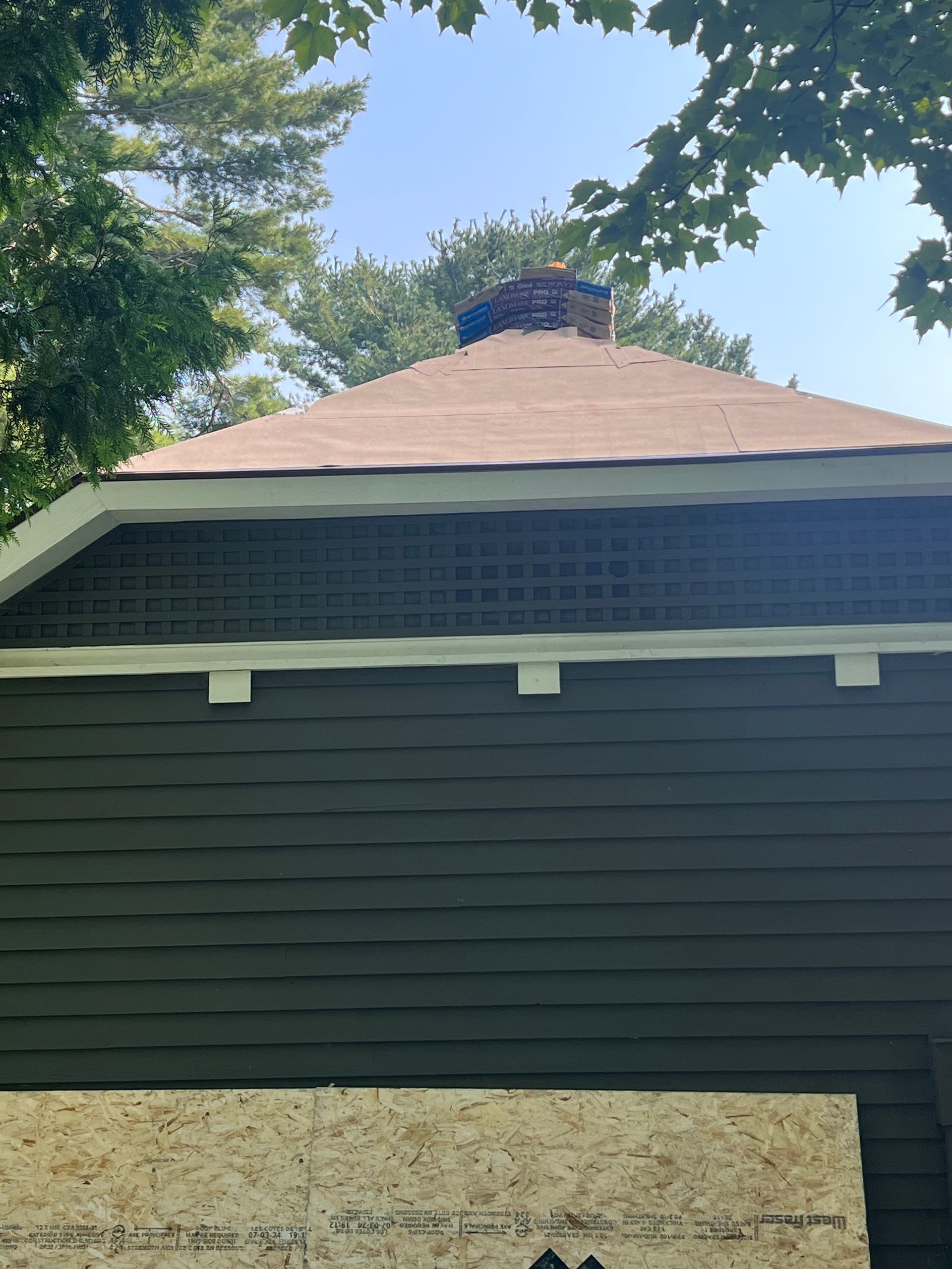 Commercial roof replacement on a circular roof
