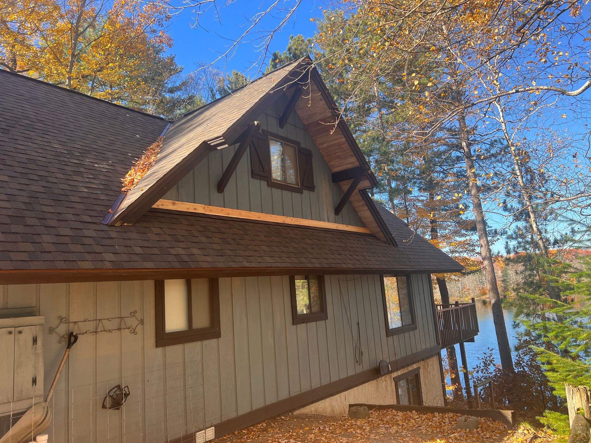 Cabin shingle roof replacement in Gaylord, MI.