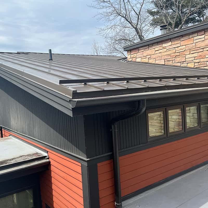 Commercial metal roof replacement in Gaylord, MI.