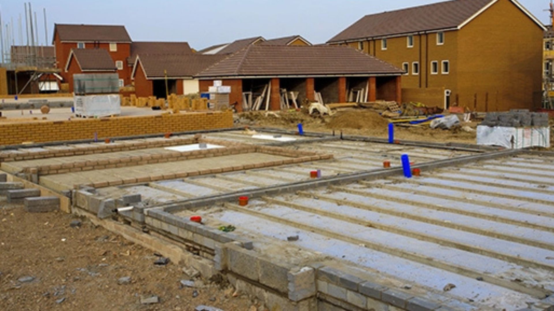 House foundations in Rochdale with Concrete Supplied by PureMix Ready Mix Conctrete in Rochdale