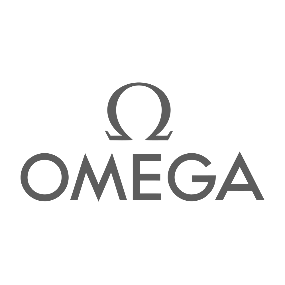 Omega logo: Greek letter Omega above the word