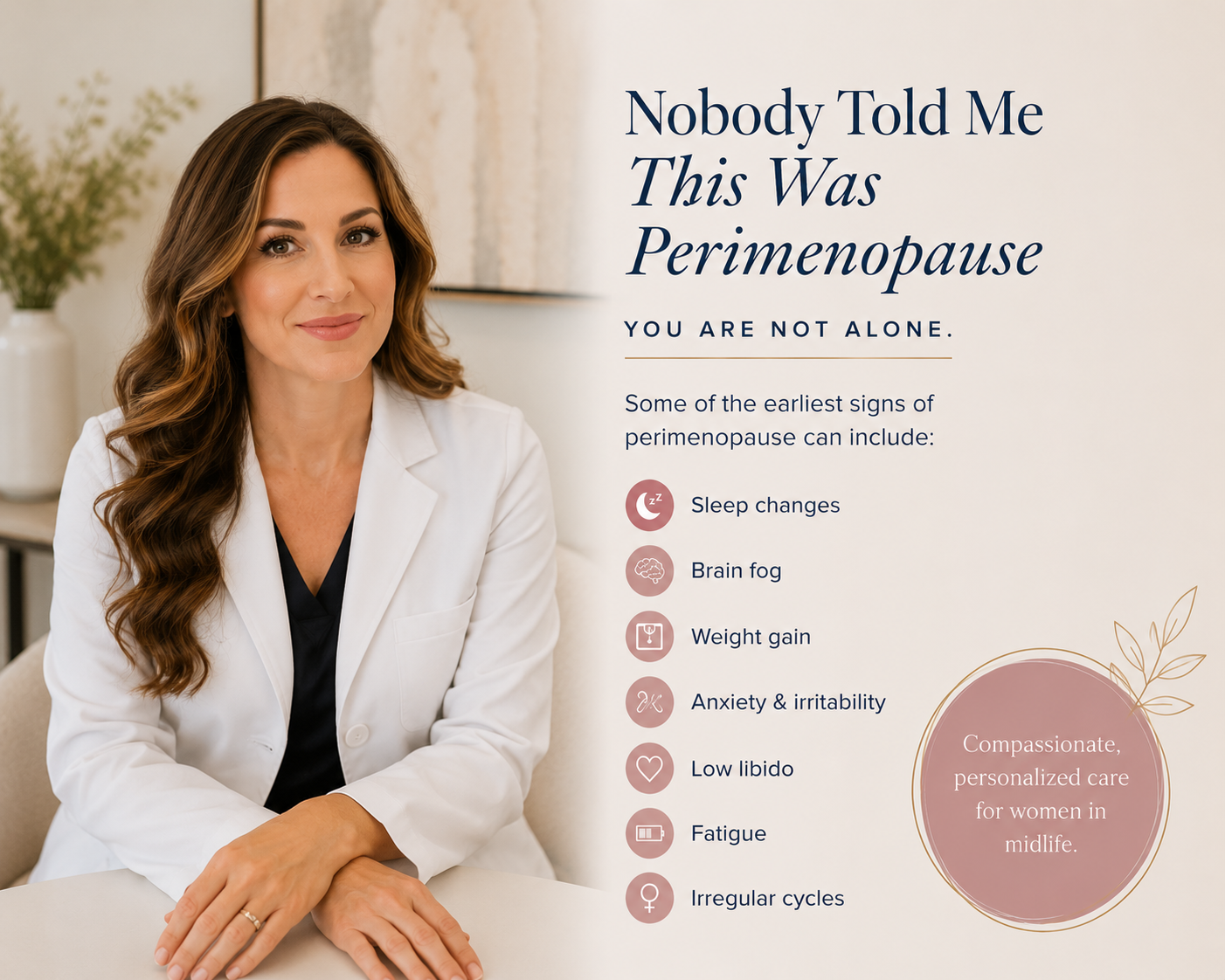 Woman in her late thirties reviewing hormone lab results with a nurse practitioner