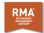 RMA Retirement Management Advisor logo on an orange banner with white text