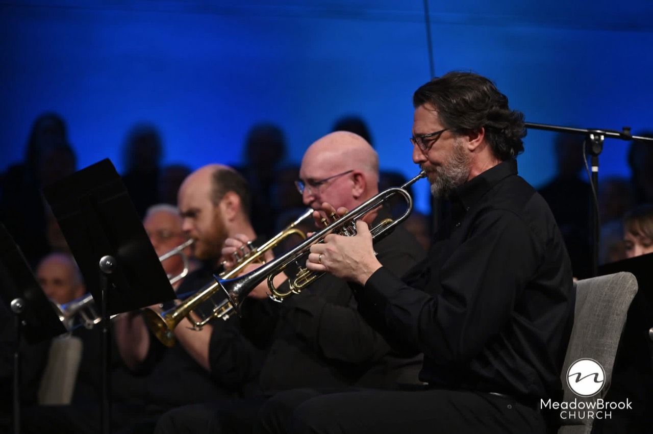 Orchestra trumpet players