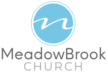 MeadowBrook Church logo with a light blue circle and white wave above the church name.