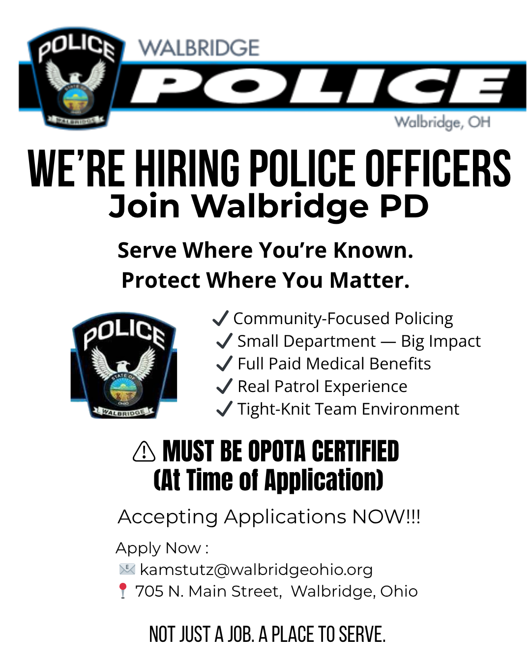 Join Our Team
Complete your Application NOW by clicking on the IMAGE.