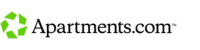 The logo for apartments.com has a green star on it.