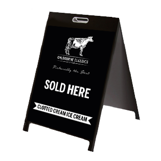 Black A-frame sign:
