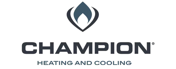 Champion Heating and Cooling logo: Flame icon above the word