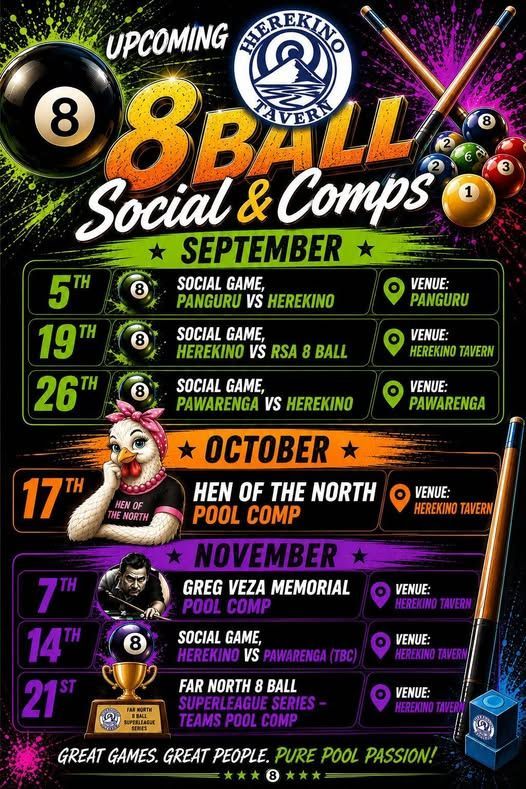 Herekino 8 Ball Pool Comps