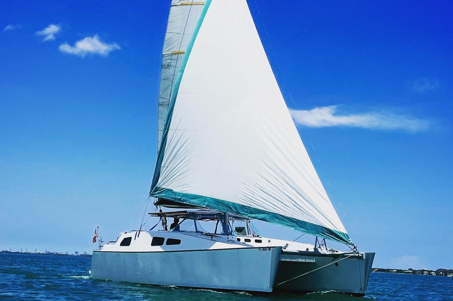Catamaran anchored off the Tamarindo coastline