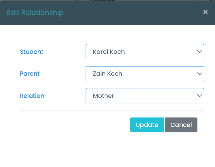 enter relationship details
