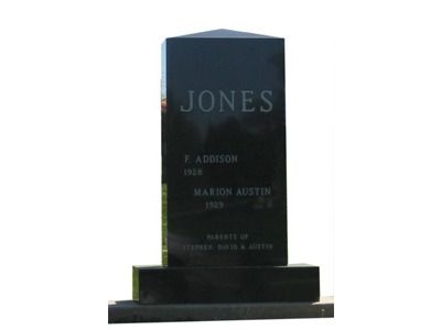 upright headstone  that is tall and not wide