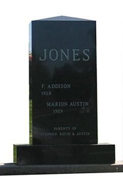 upright slender headstone