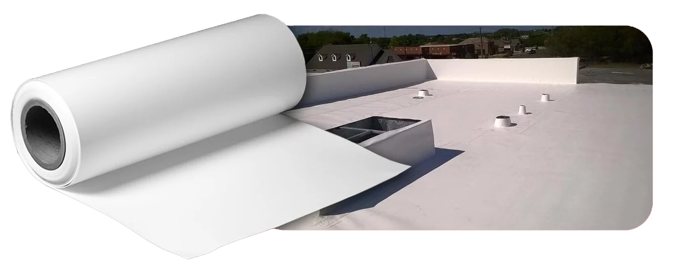 A roll of white paper towels is sitting on top of a white roof.