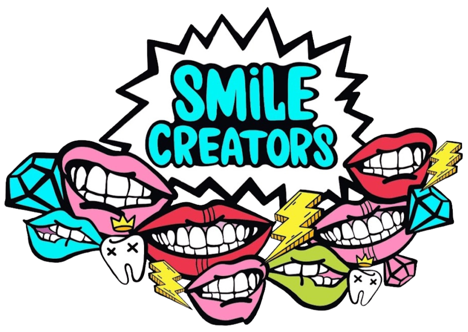 A logo for smile creators with colorful mouths and teeth