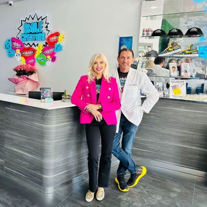 Dr. Anatoly Ripa and team member at Smile Creators