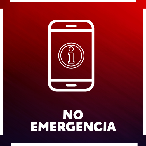 A non-emergency call icon with a cell phone on a red background.