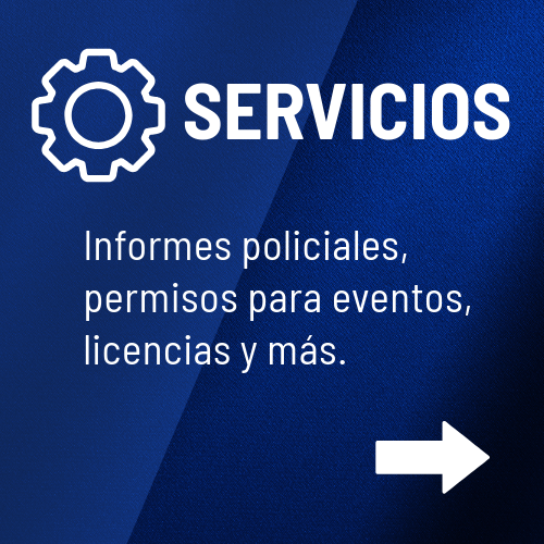 A blue sign that says services with an arrow pointing to the right