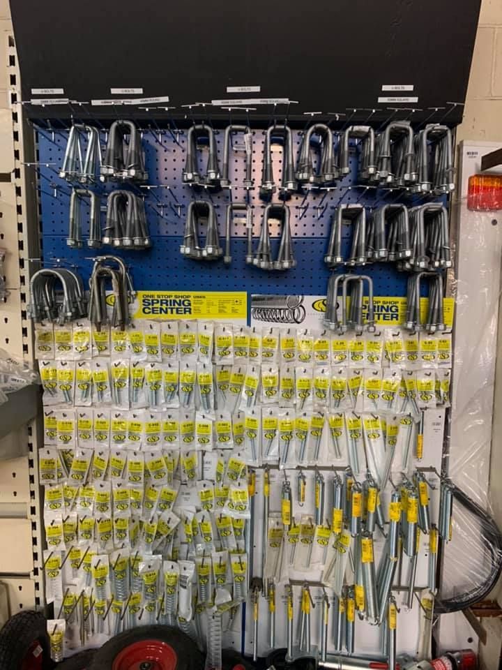 A Store Display Featuring Metal U-bolts Hung on Hooks — Ingham Agencies in Ingham, QLD