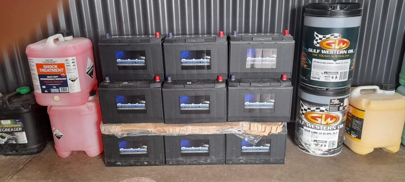 Nine Car Batteries Arranged in a Grid — Ingham Agencies in Ingham, QLD