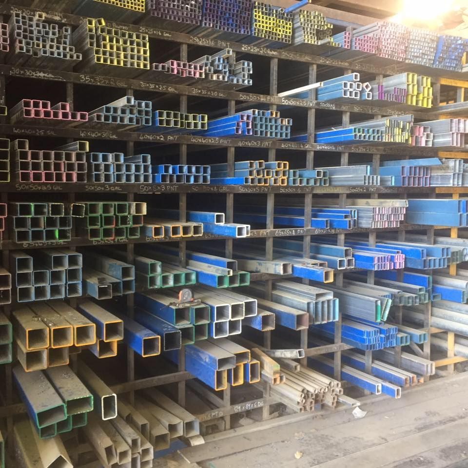 Metal Storage Racks Filled With Rows of Square and Rectangular Steel Tubing — Ingham Agencies in Ingham, QLD