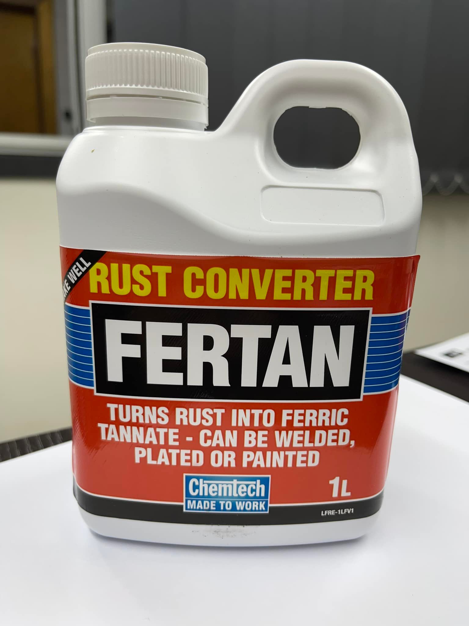 A 1l White Plastic Bottle of Fertan Rust Converter — Ingham Agencies in Ingham, QLD