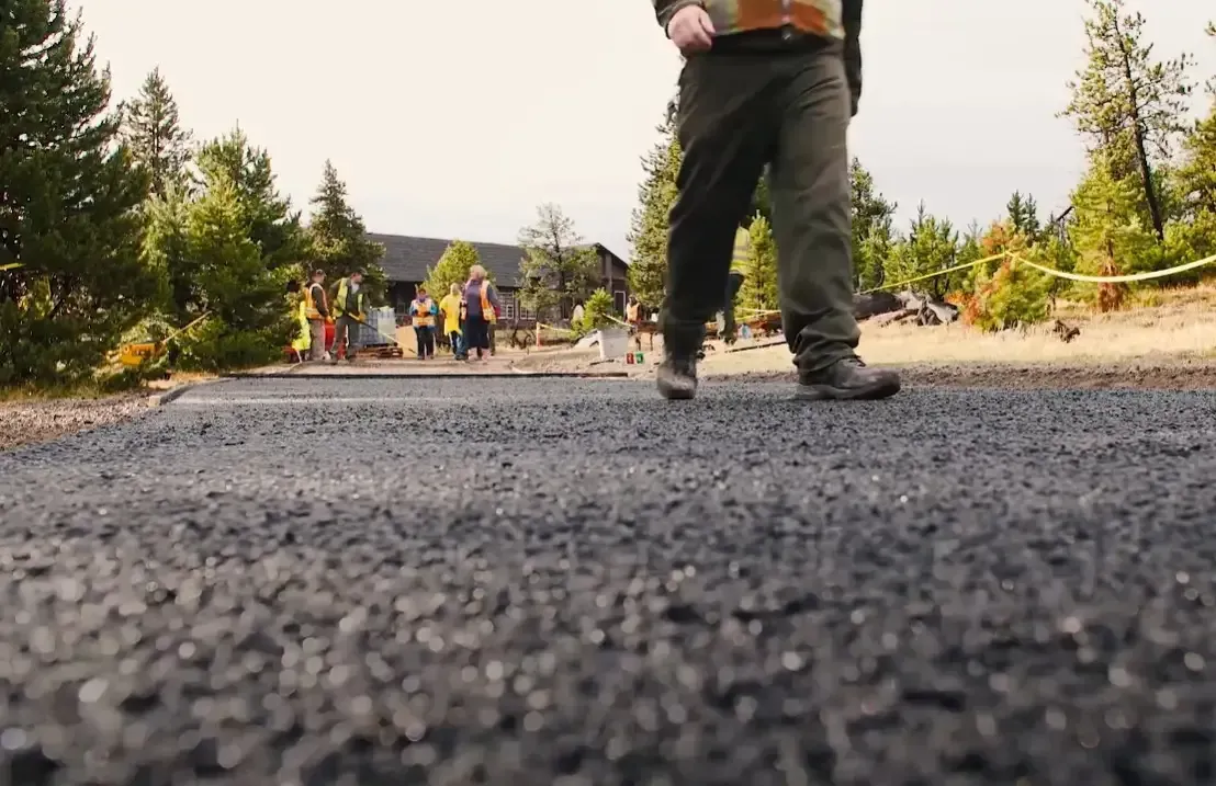 Freshly laid concrete and asphalt surface showing the porous texture that allows water to penetrate over time