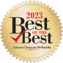 A gold seal with the words best of the best written on it