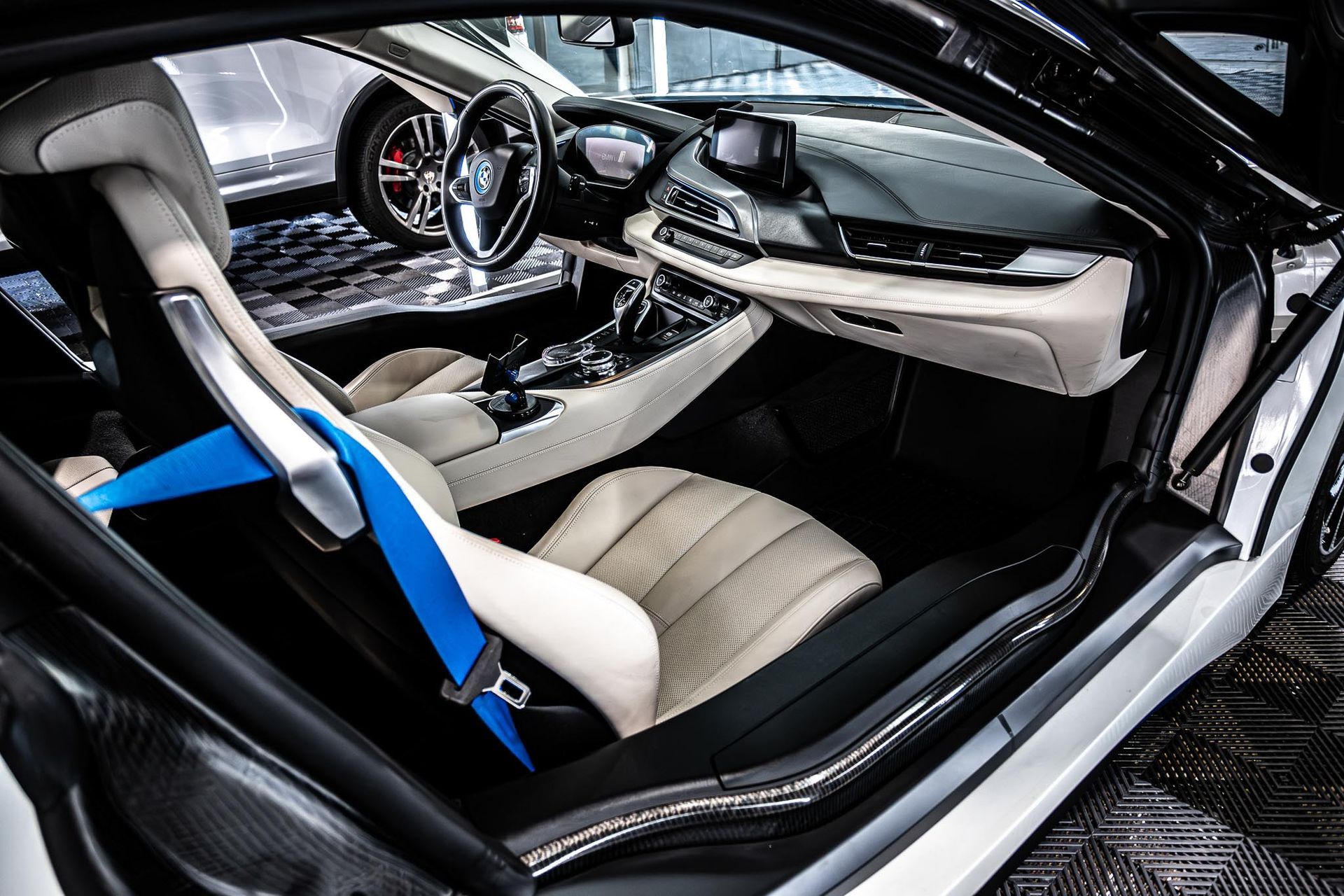 white car seat