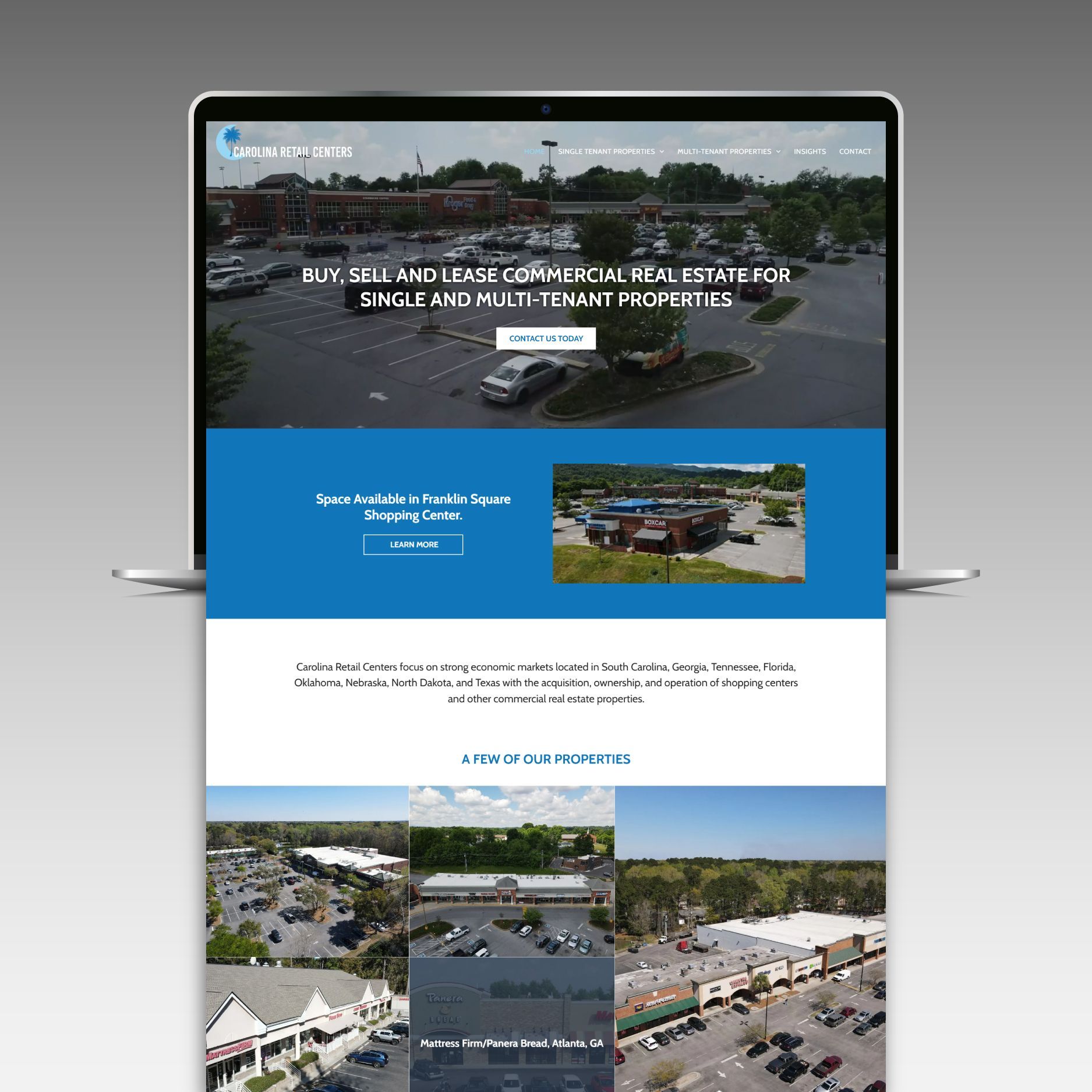 Carolina Retail Centers website