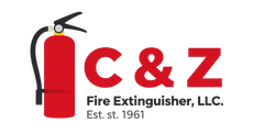 C&Z Fire Extinguisher, LLC logo with red extinguisher icon and “Est. 1961” text
