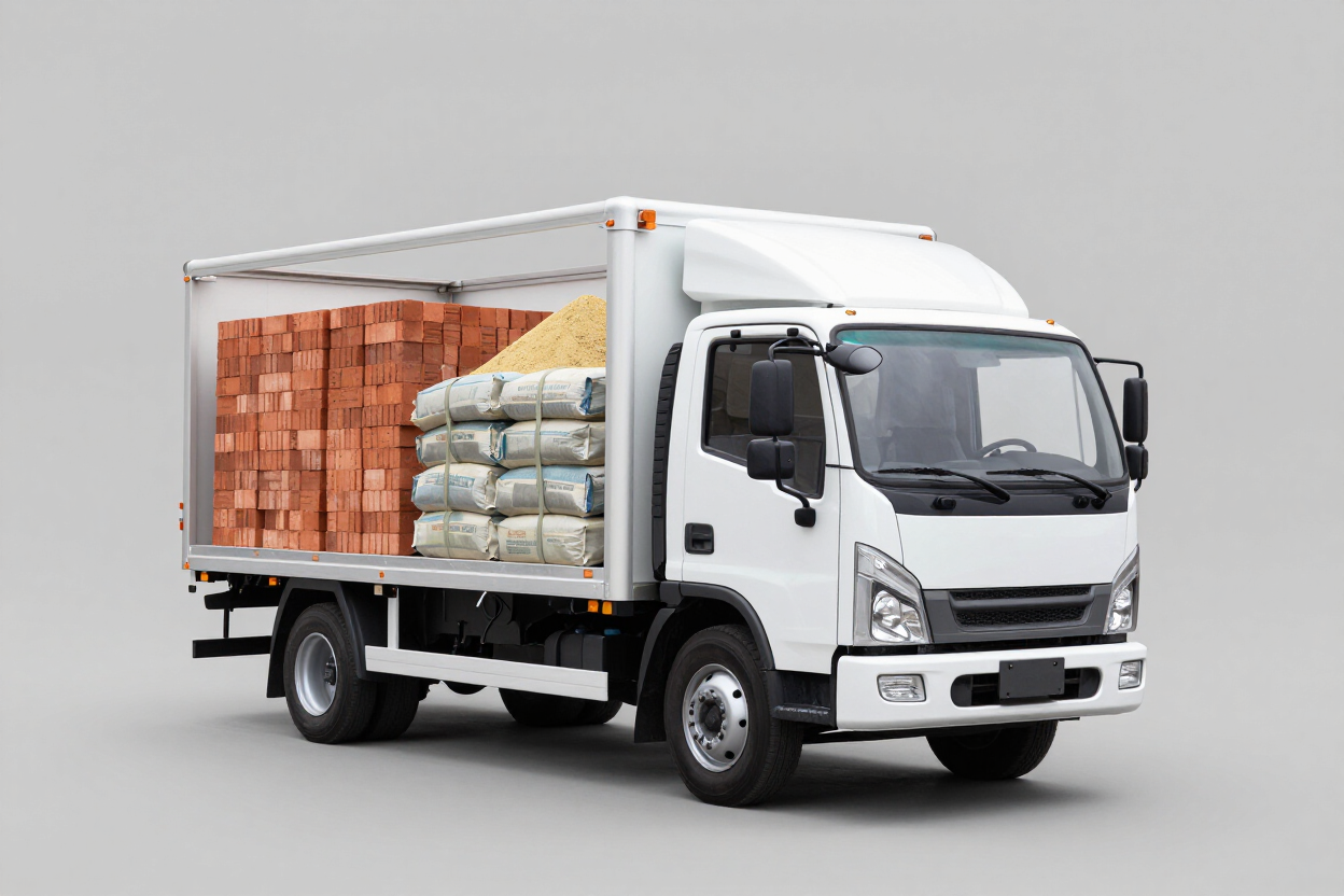 Camión con materiales de construcción