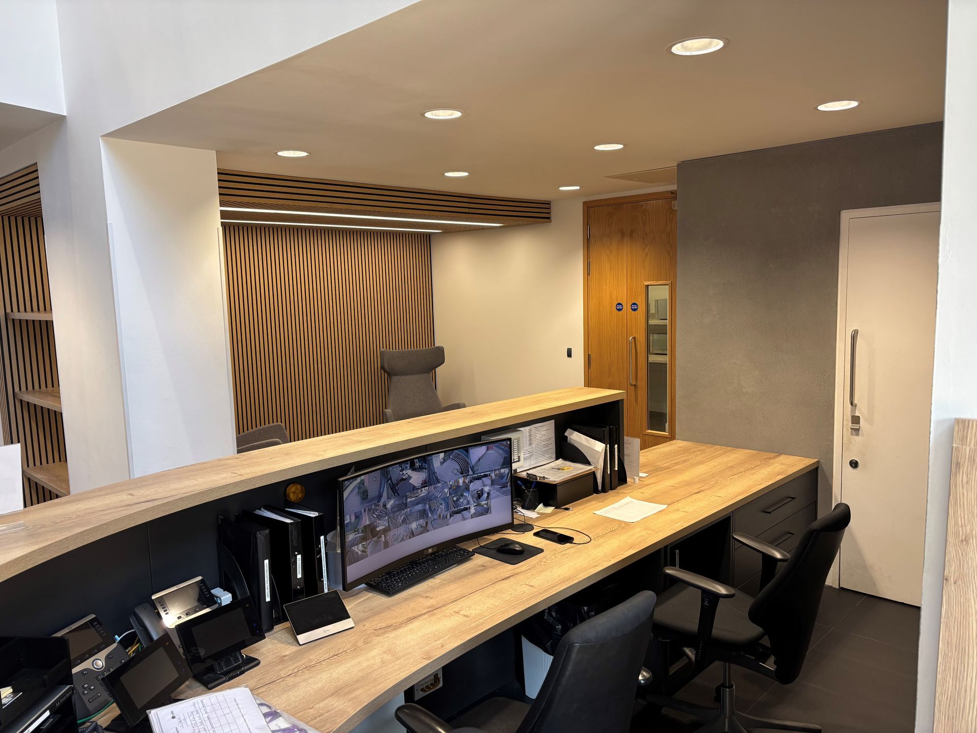Bespoke reception desk installation