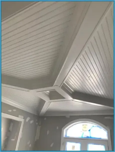 A room ceiling fan and a window