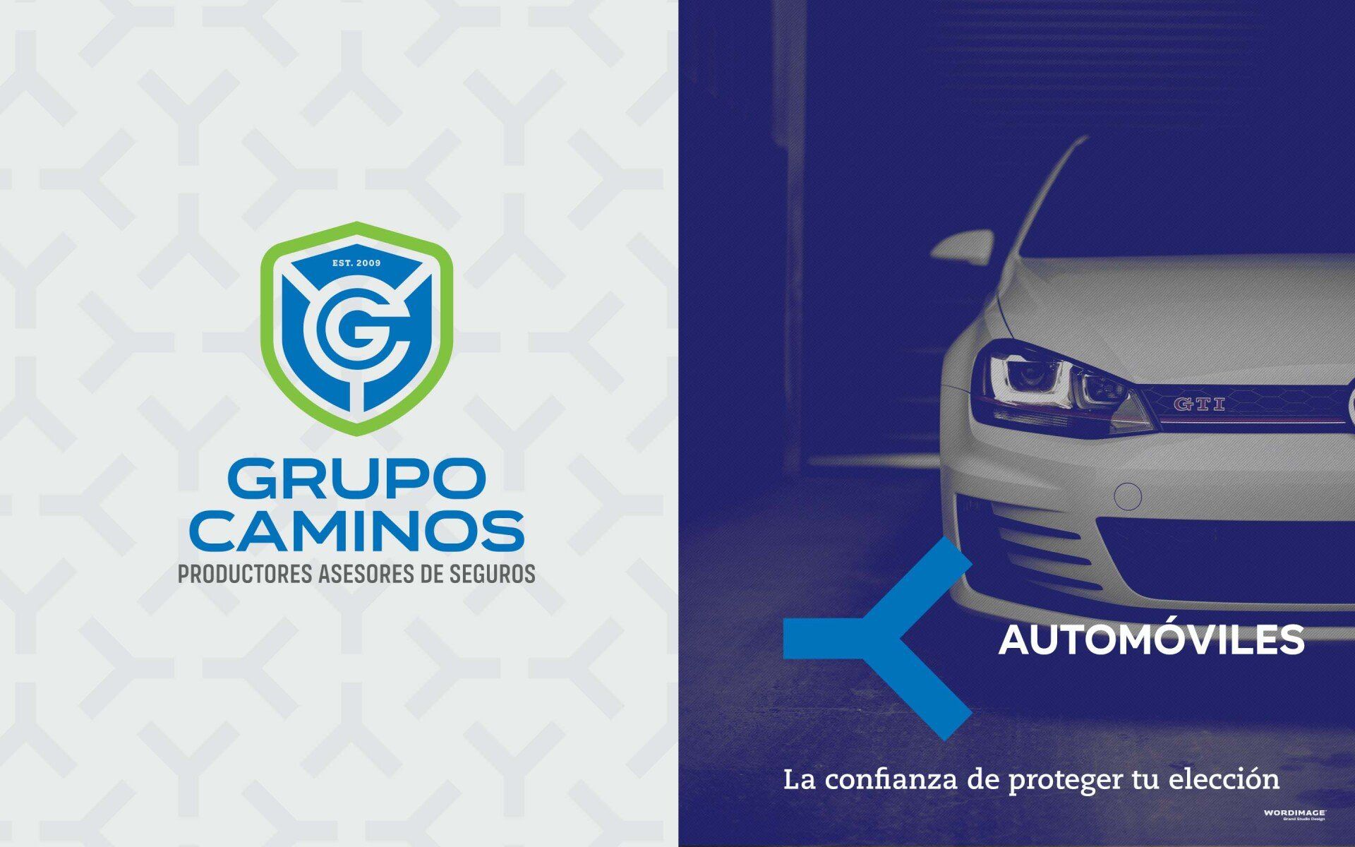 A group caminos advertisement with a picture of a car