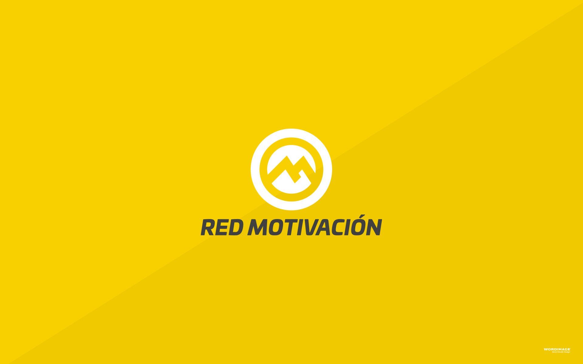 A yellow background with a white logo that says red motivacion