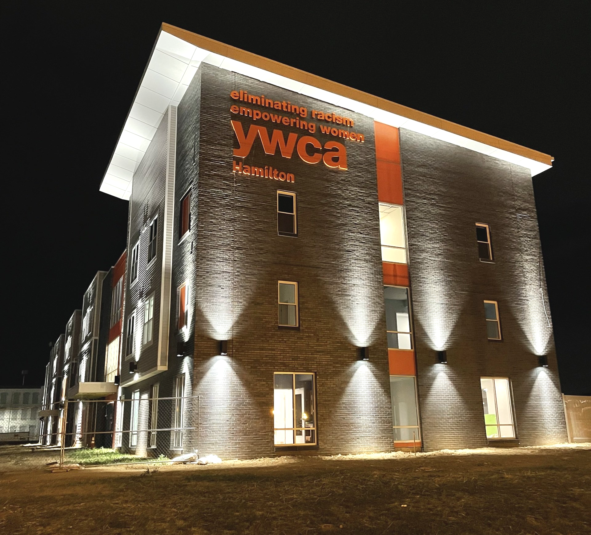 YWCA hamilton at night