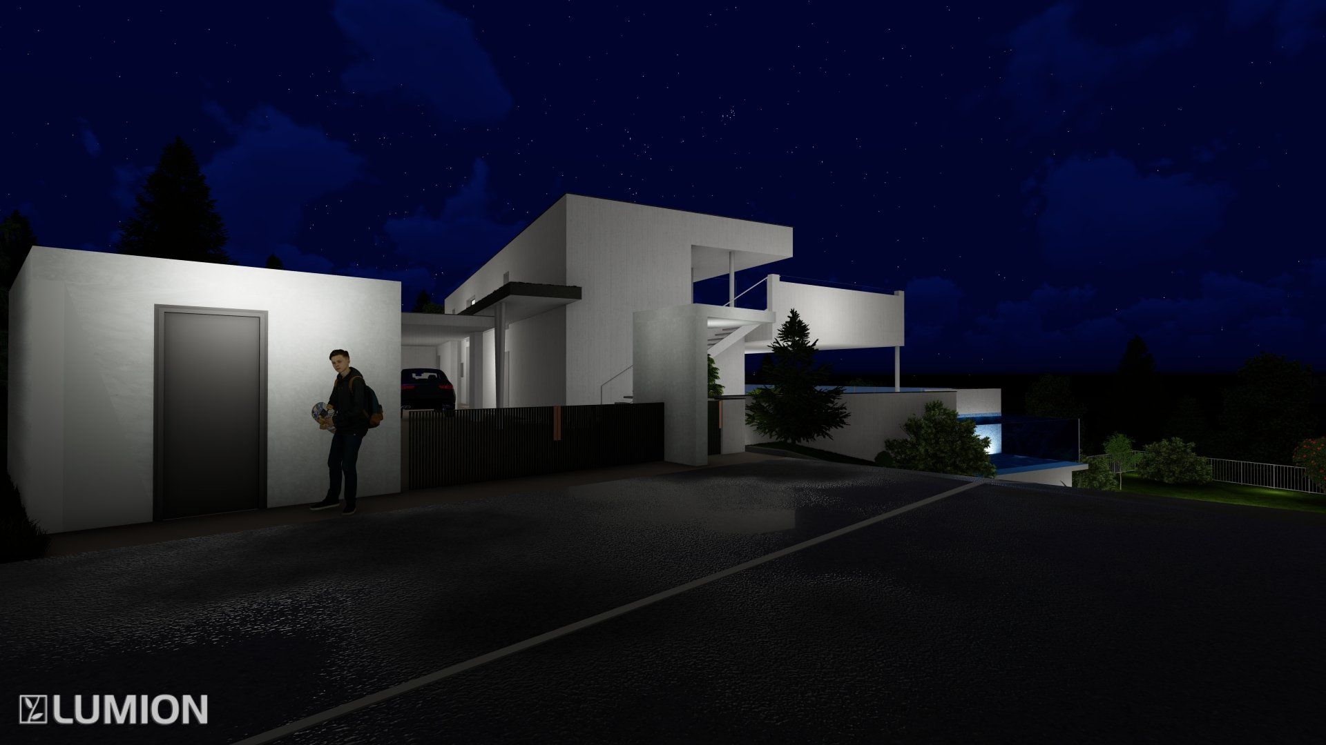 Wohnungen bei Nacht