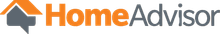 HomeAdvisor logo: orange roof and house icon with the company name in orange and gray.