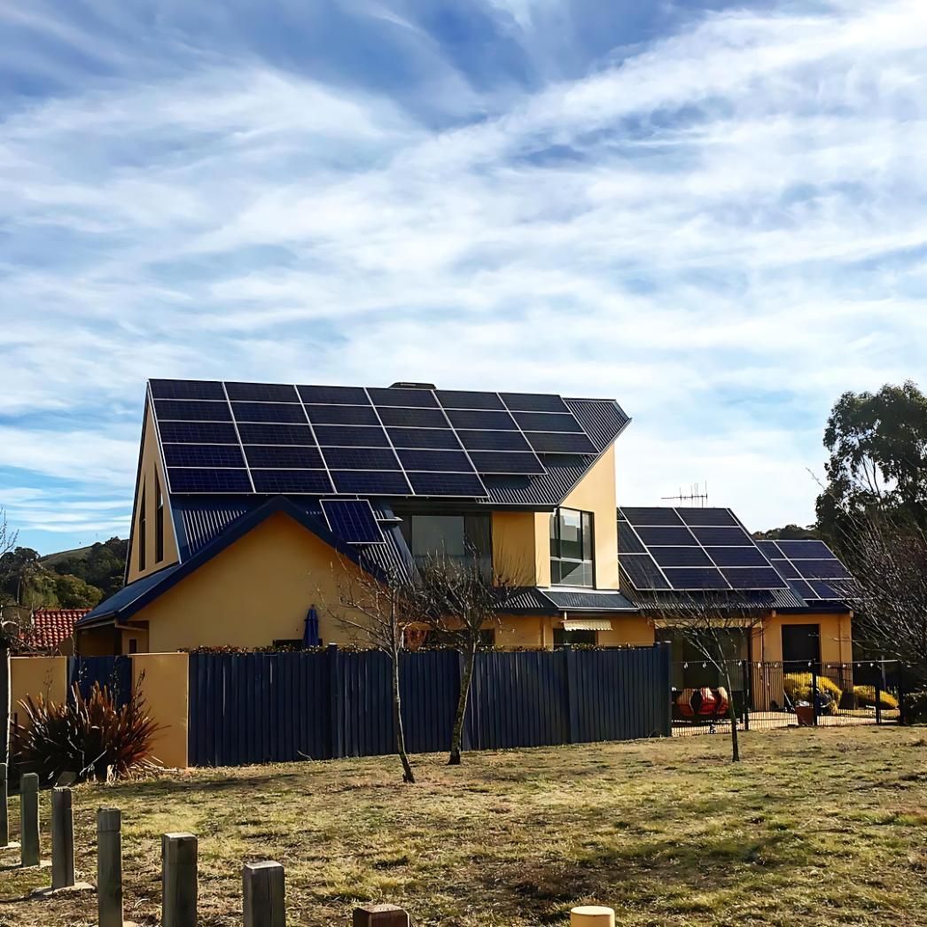 A House Equipped With Solar Panels